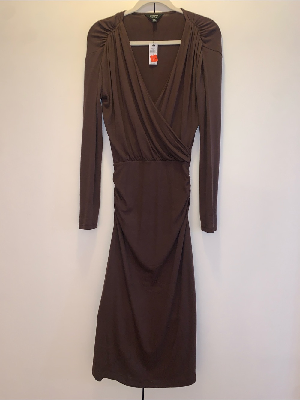 Banana Republic Chocolate Brown Long-Sleeve Wrap Dress
